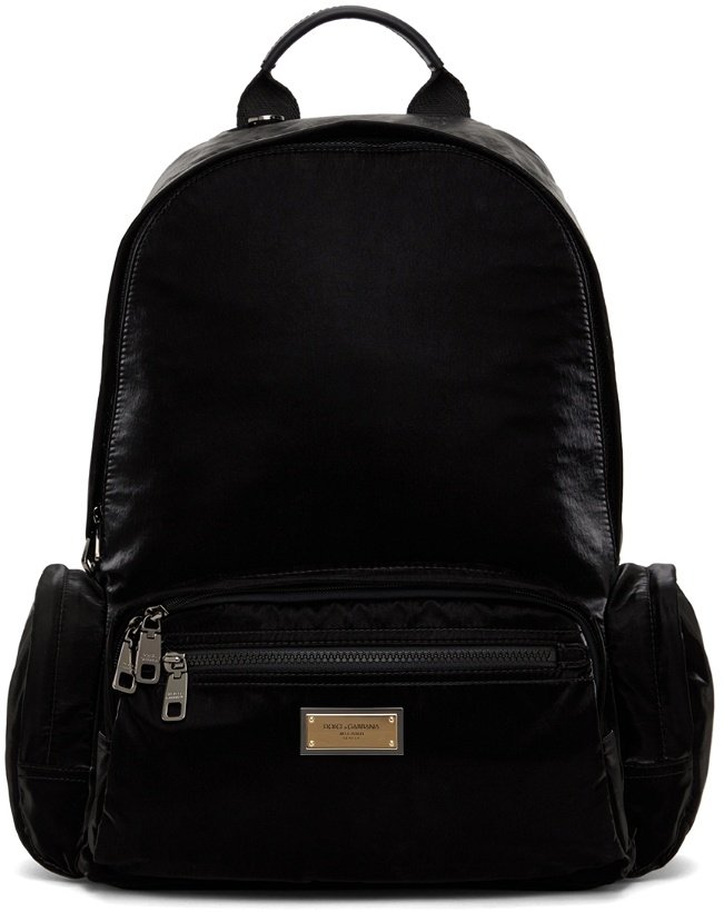 Photo: Dolce & Gabbana Black Nylon Sicilia DNA Backpack