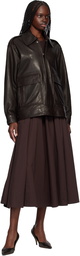 Nour Hammour Brown Drey 'The It Girl' Leather Jacket