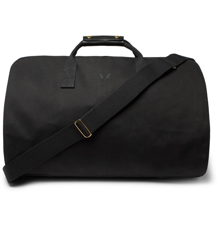 Photo: Bennett Winch - Leather-Trimmed Cotton-Canvas Suit Carrier and Holdall - Black