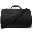 Bennett Winch - Leather-Trimmed Cotton-Canvas Suit Carrier and Holdall - Black