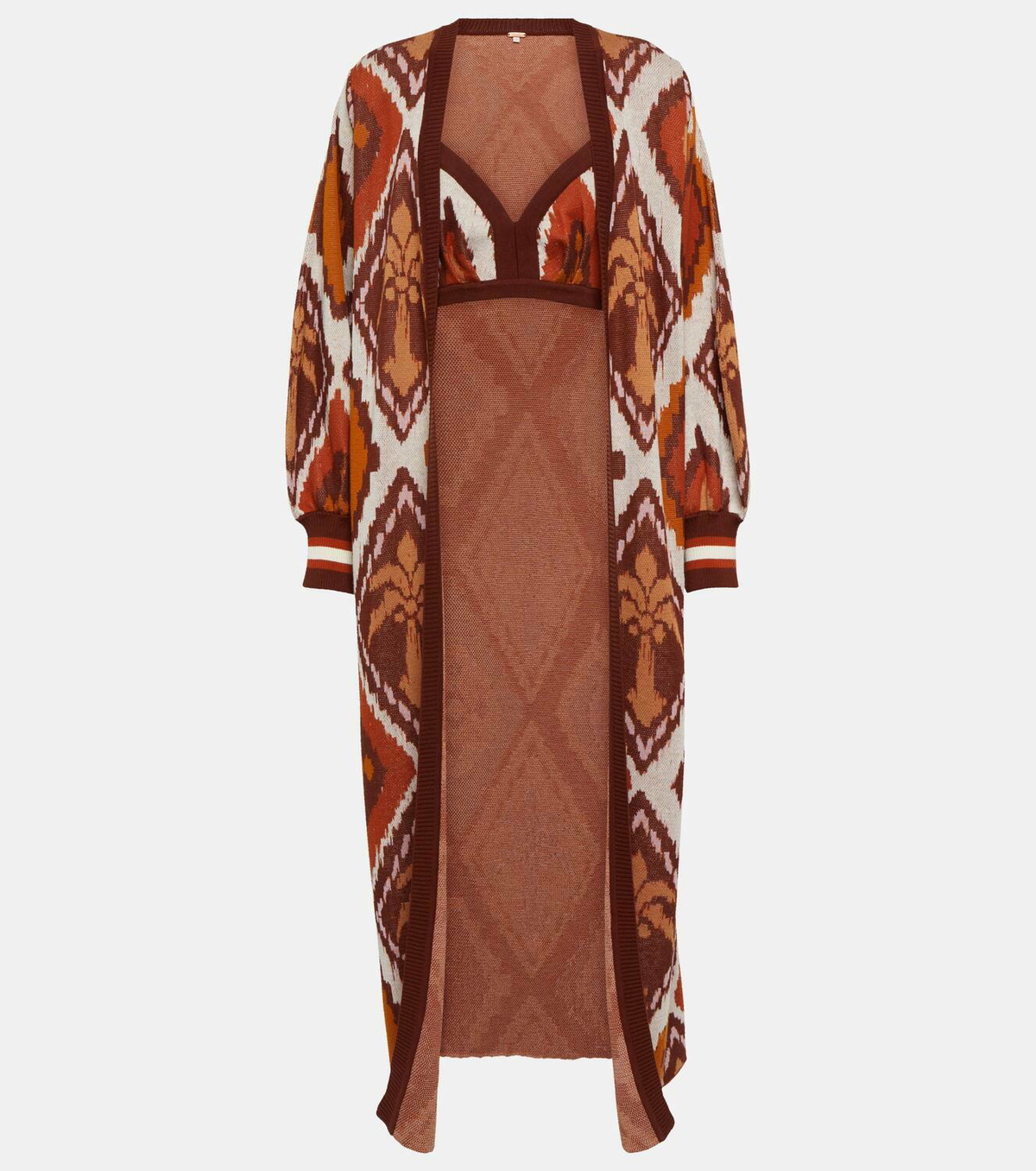 Johanna Ortiz Printed cotton cardigan and bra set