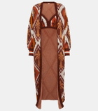 Johanna Ortiz Printed cotton cardigan and bra set