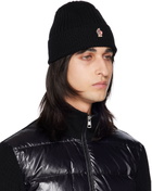 Moncler Grenoble Black Embroidered Beanie