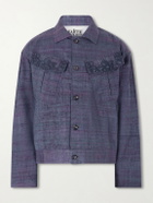 Kartik Research - Gul Embroidered Wool and Silk-Blend Jacket - Purple