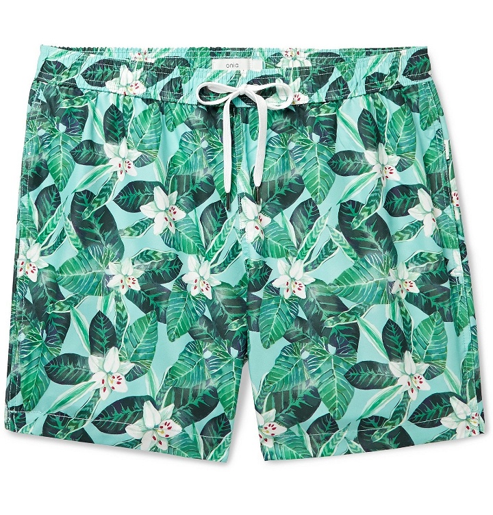 Photo: Onia - Charles Printed Swim Shorts - Green