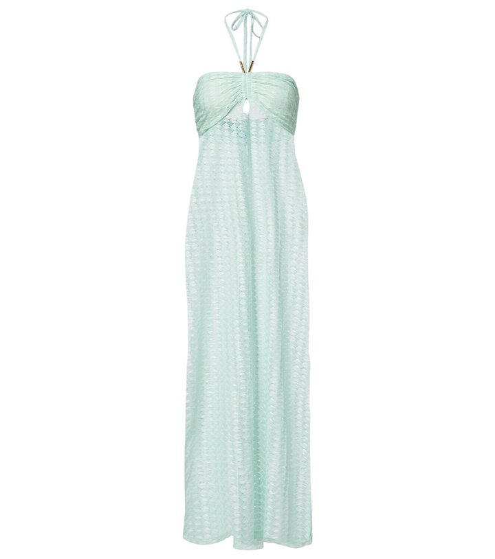 Photo: Melissa Odabash Mila semi-sheer halterneck maxi dress