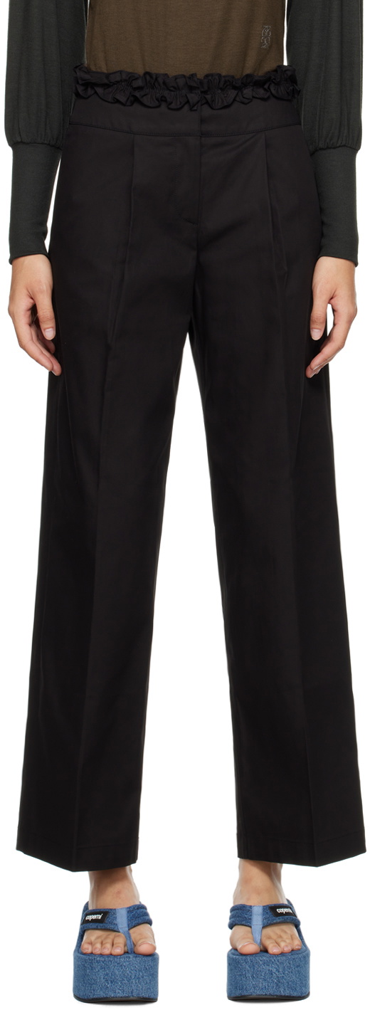 Black Frill Bottom Trousers – AX Paris