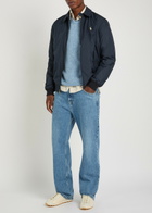 Polo Ralph Lauren Windbreaker Logo Brushed Poplin Bomber Jacket Navy