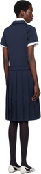 Comme des Garçons Girl Navy Polyester Jersey Midi Dress