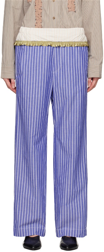 Photo: Edward Cuming Blue Patchwork Trousers