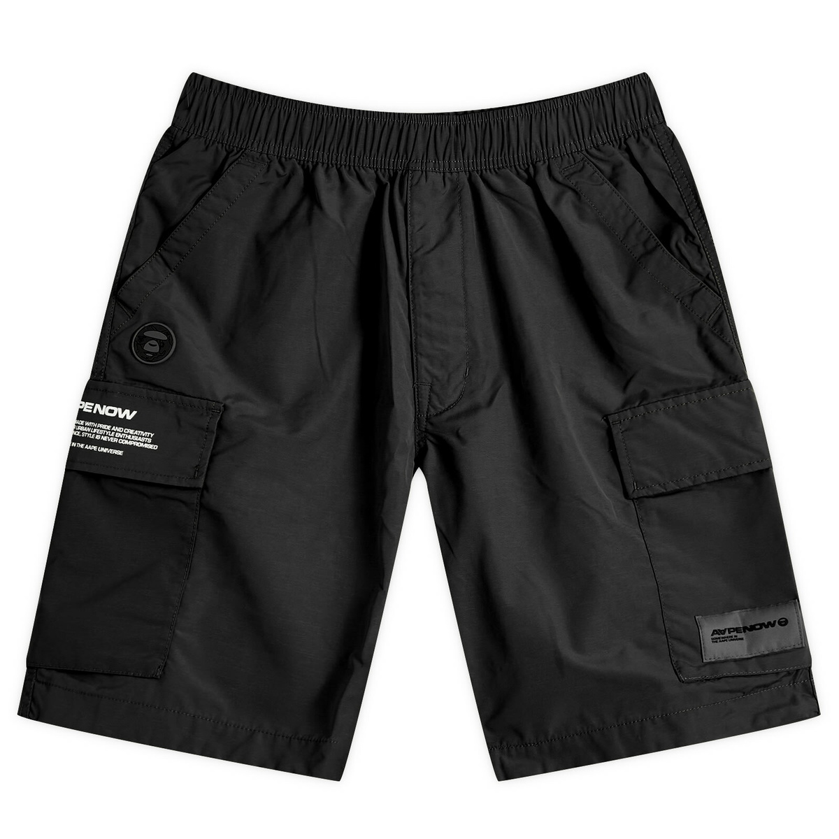 Men's AAPE Woven Cargo Short in Black AAPE by A Bathing Ape