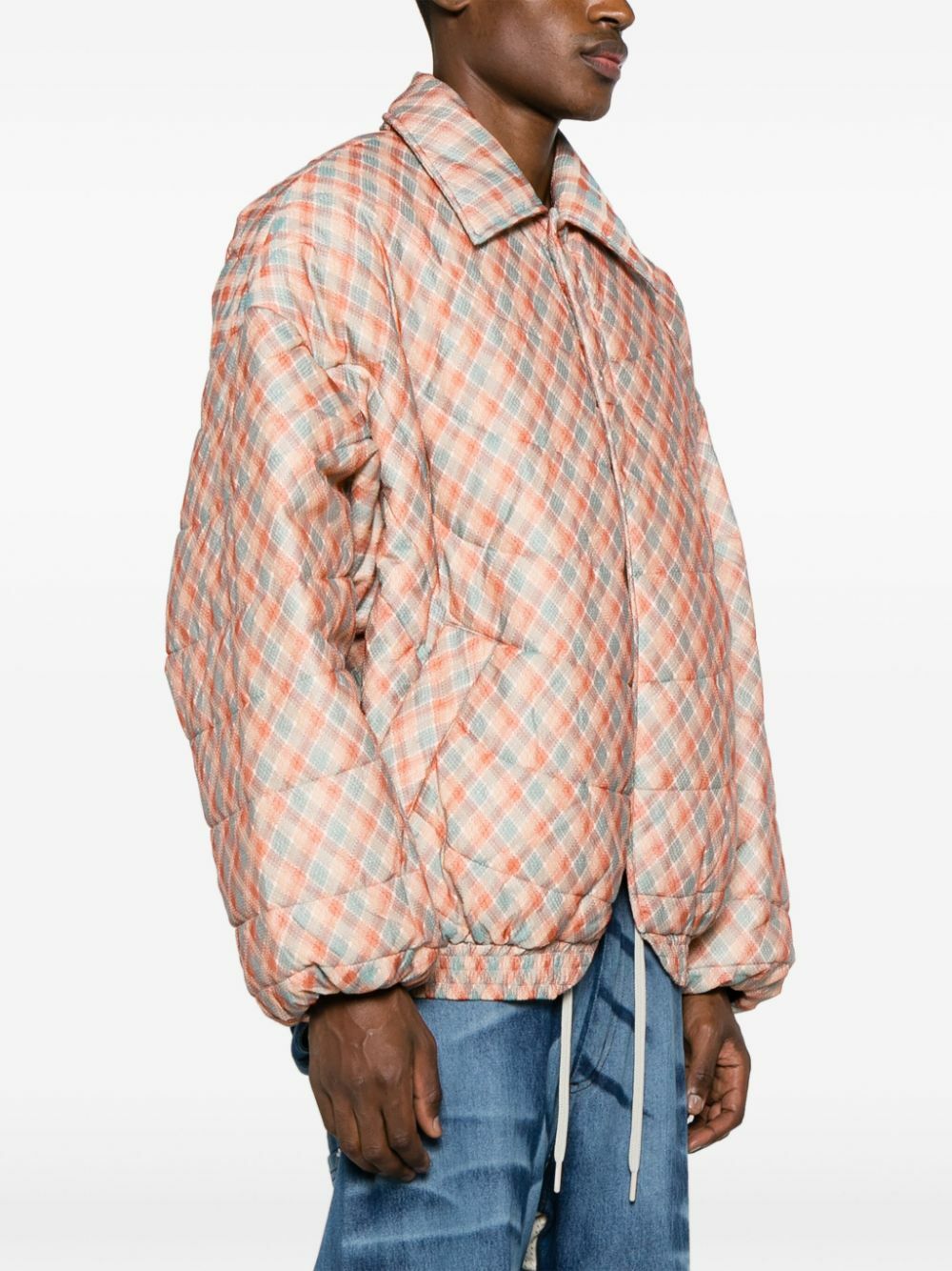 NAMESAKE Orange West Check Quilted Jacket