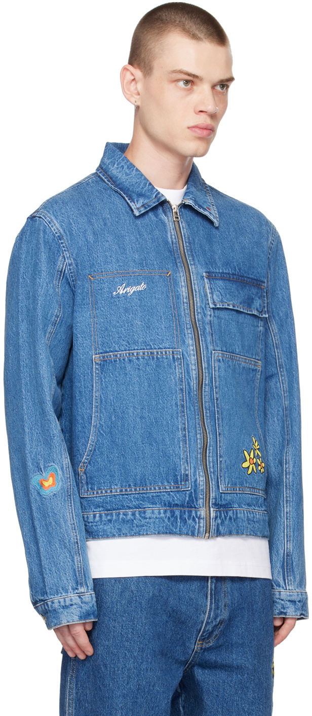 AXEL ARIGATO スタジャン 青 Axel Arigato Blue Illusion Varsity Bomber Jacket Axel Arigato