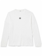 LOEWE - Oversized Logo-Embroidered Ribbed Cotton T-Shirt - White
