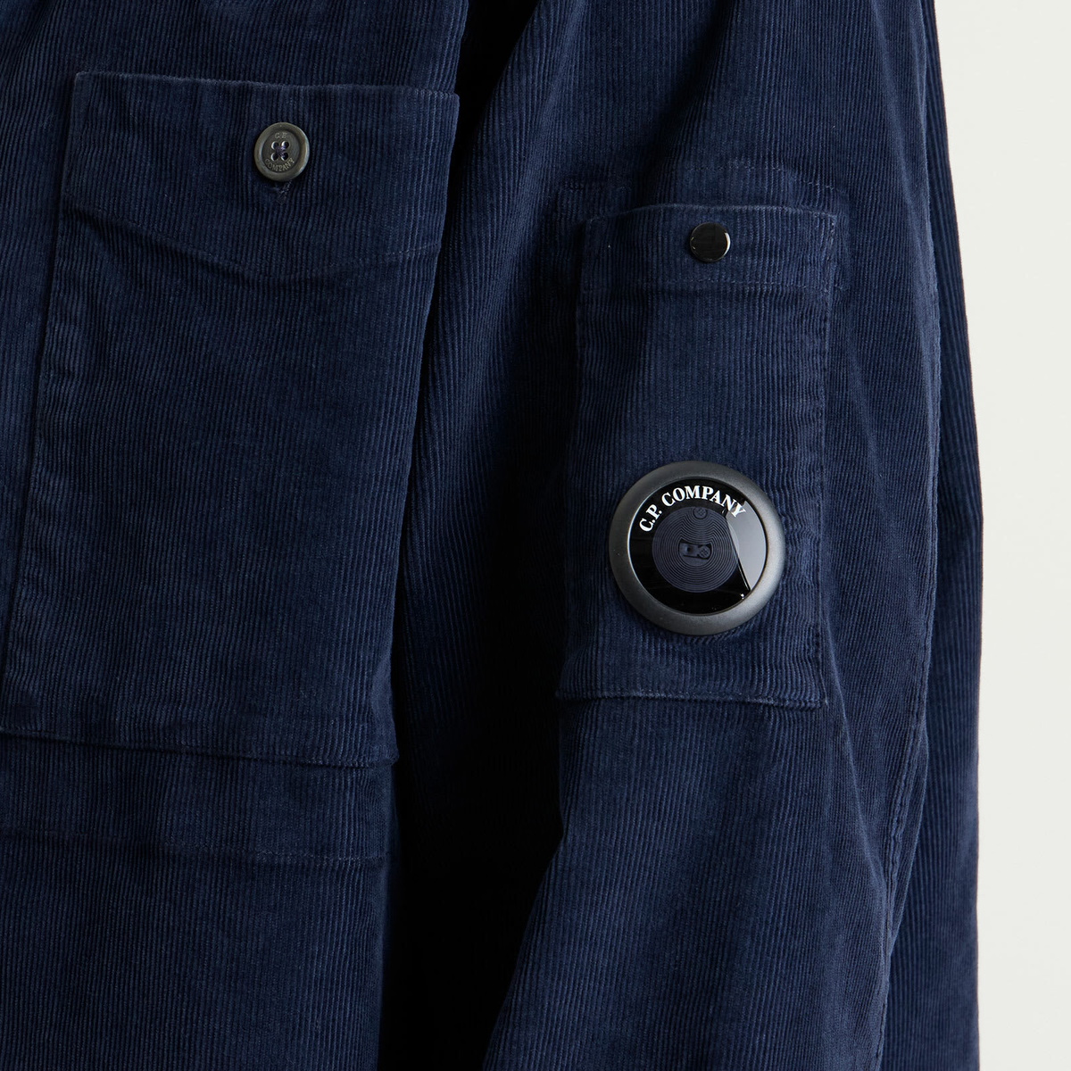 C.P. Company Men's Corduroy Lens Overshirt in Peacoat