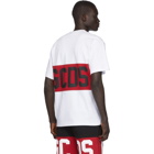 GCDS White and Red Band Logo T-Shirt