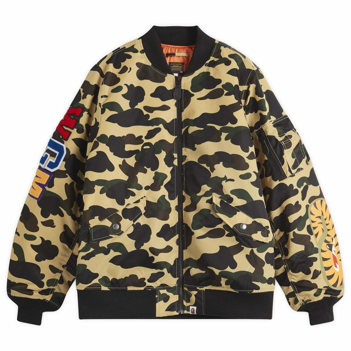 Photo: A Bathing Ape Men's 1St Camo Sharka-1 Jacket in Yellow