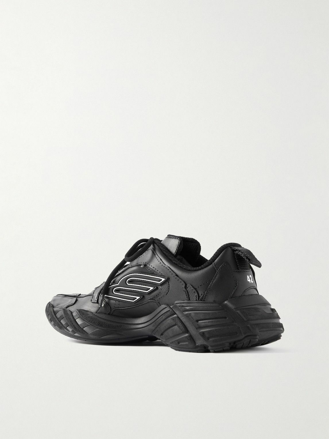 Balenciaga - Monday Leather Sneakers - Black