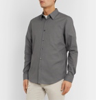 Theory - Irving Checked Cotton Shirt - Gray