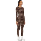 Marine Serre Brown Iconic All Over Moon Catsuit