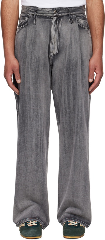 Photo: WOOYOUNGMI Gray Wide Washed Jeans