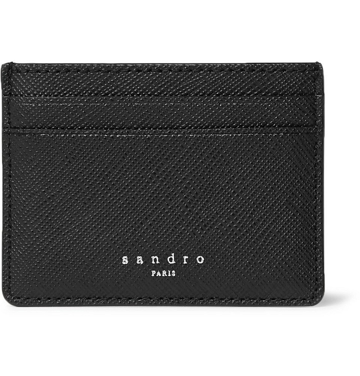 Photo: Sandro - Cross-Grain Leather Cardholder - Black