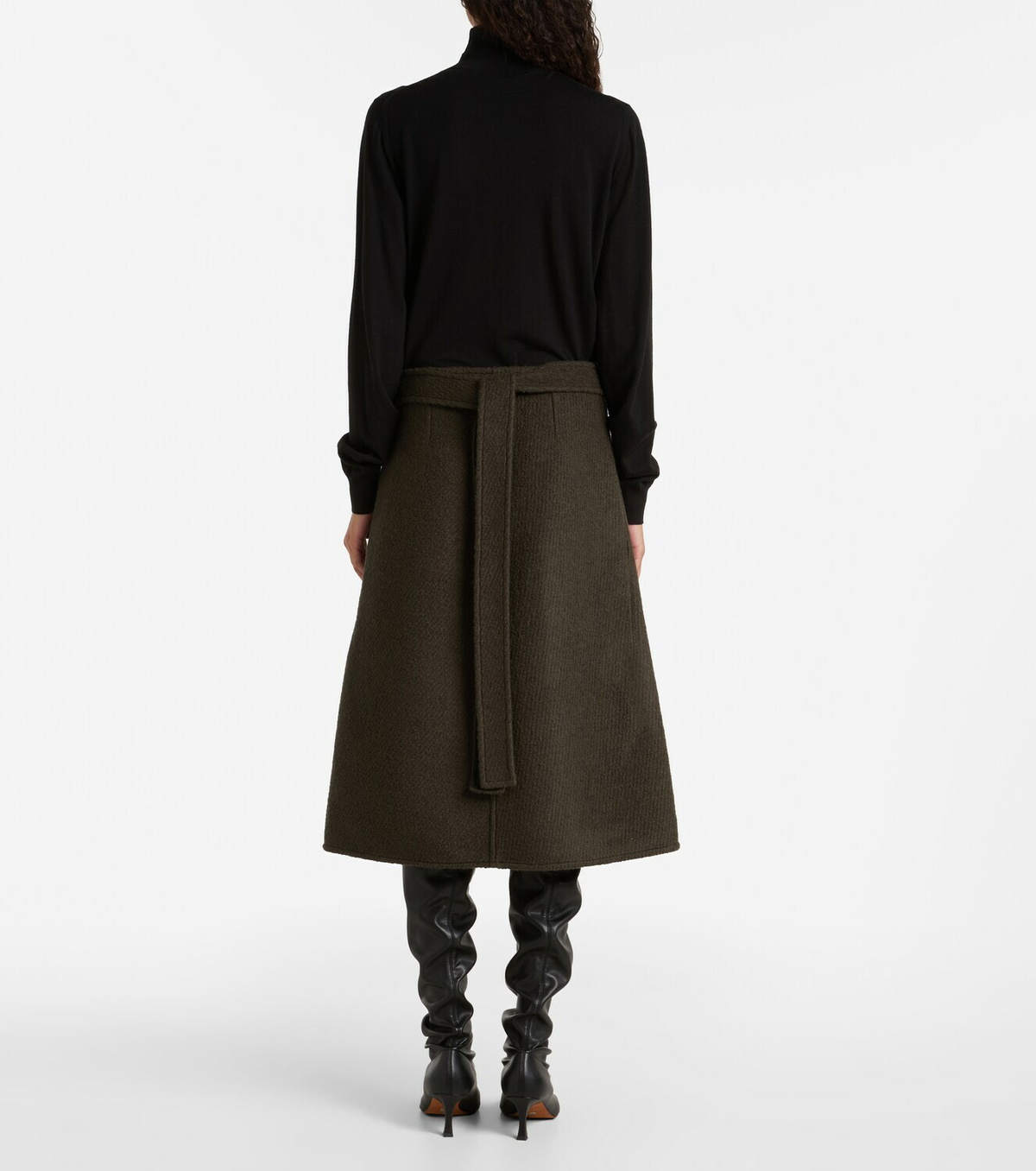 Proenza Schouler Bodhi wool-blend bouclé twill wrap skirt