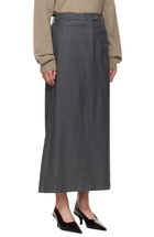 LE17SEPTEMBRE Gray Wool Tailored Maxi Skirt