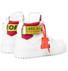 Off-White - Industrial Full-Grain Leather, Suede and Ripstop High-Top Sneakers - Men - White