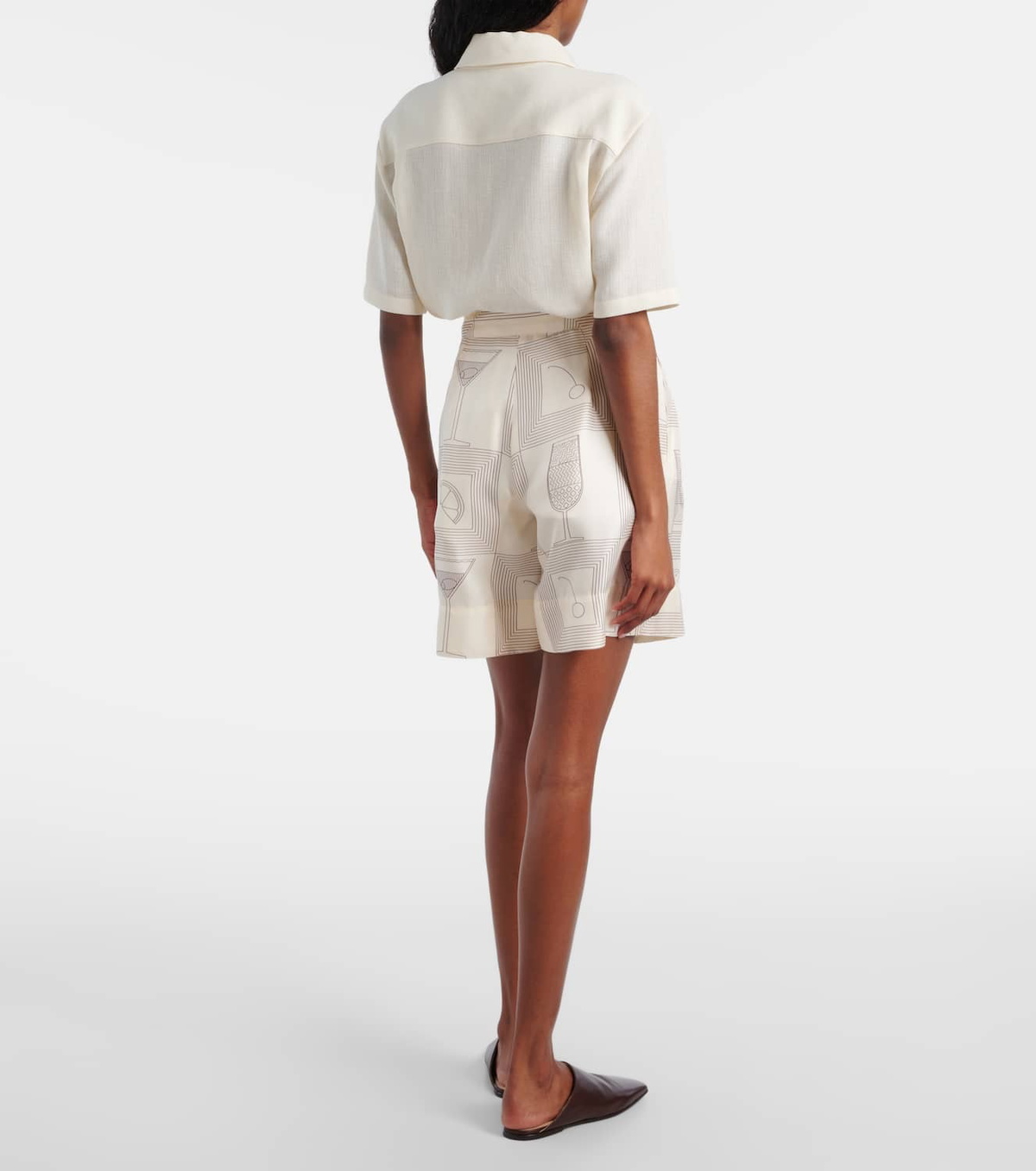Loro Piana Dorin printed silk twill Bermuda shorts