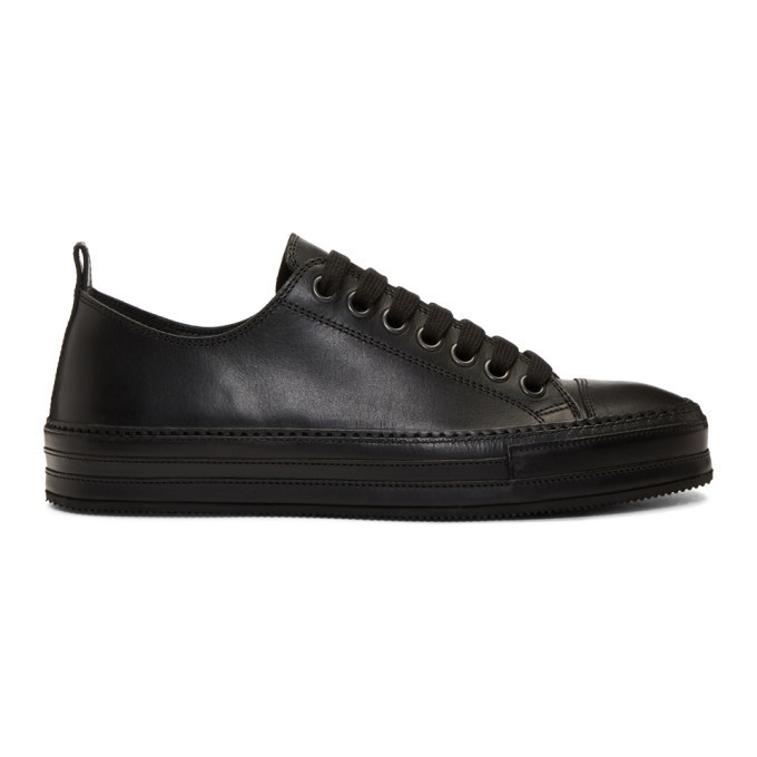 Photo: Ann Demeulemeester Black Leather Oil Sneakers