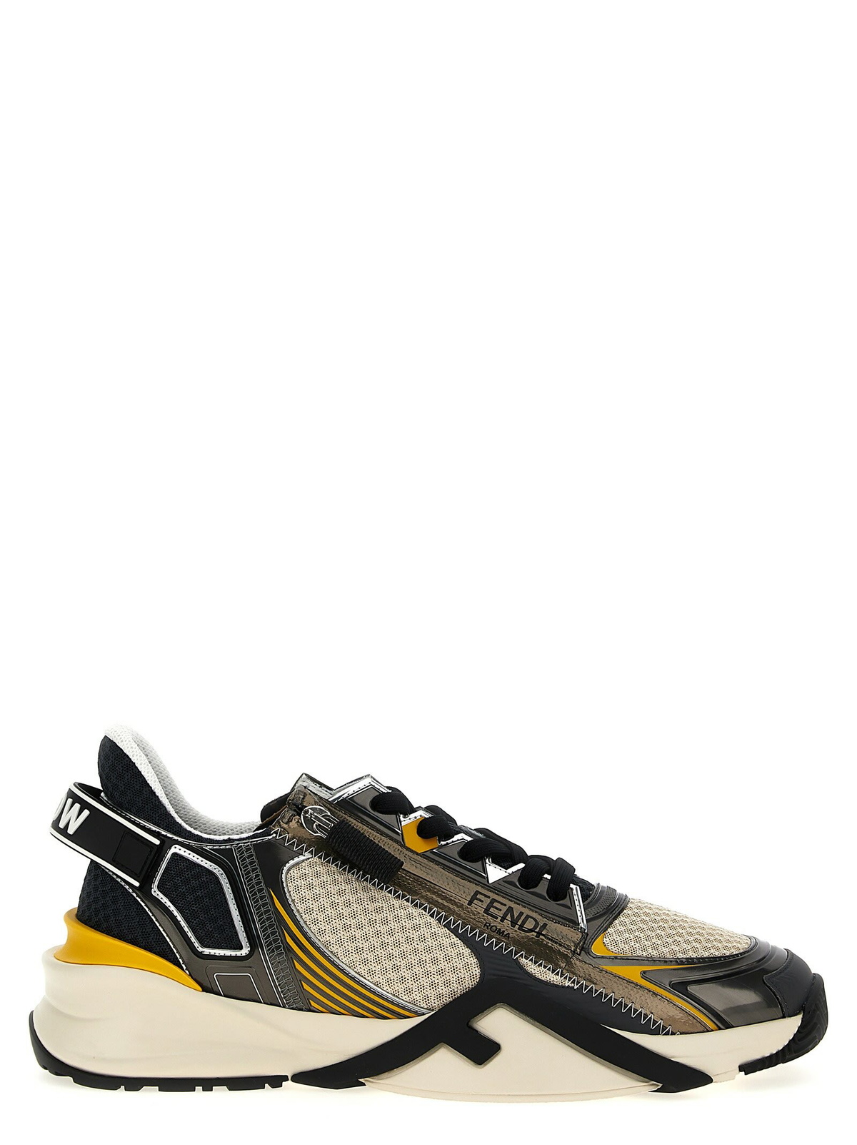 Fendi - Leather-Trimmed Logo-Jacquard Mesh Sneakers - Black