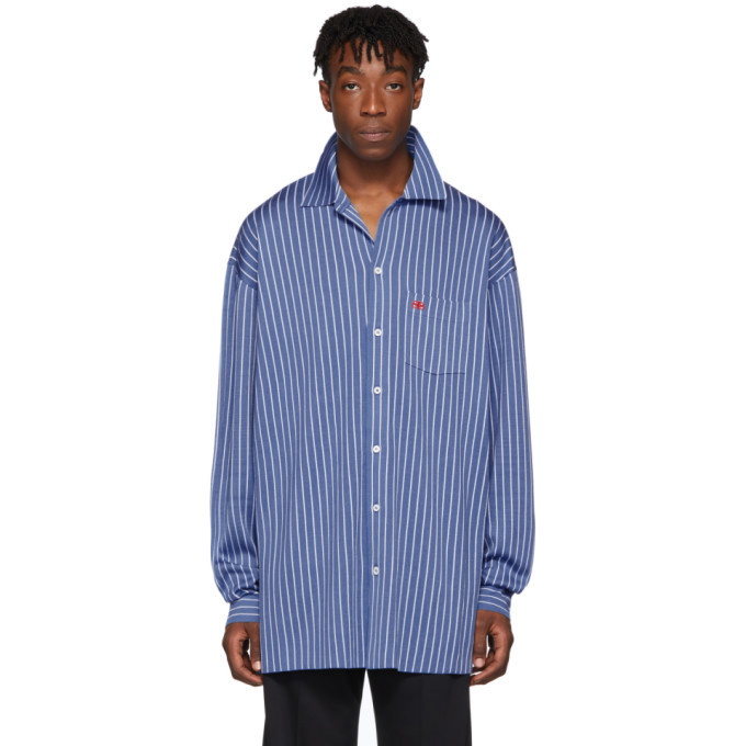 Photo: Balenciaga Blue Knit Striped Shirt