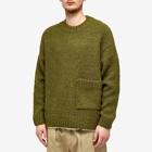 FrizmWORKS Men's Alpaca Boucle Pocket Sweater in Olive