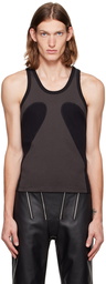 Dion Lee Gray Rib Shift Tank Top