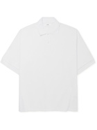 AMI PARIS - Logo-Appliquéd Cotton-Piqué Polo Shirt - White