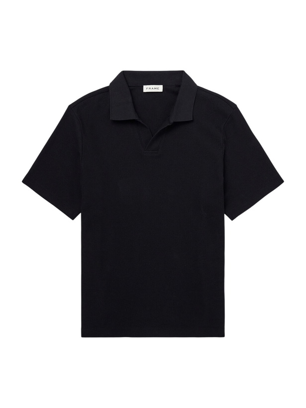 Photo: FRAME - Cotton-Piqué Polo Shirt - Black