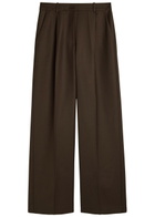 Anine Bing Trent Straight-leg Trousers Dark Brown
