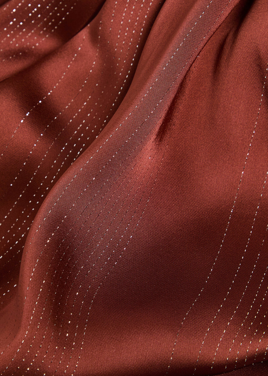 Forte_forte Metallic Satin Trousers Burgundy