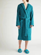 Bottega Veneta - Intrecciato Cotton-Terry Hooded Robe - Blue