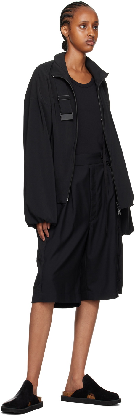 Y's Black Paneled Sandals