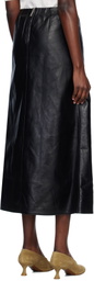 Marni Black A-Line Leather Maxi Skirt