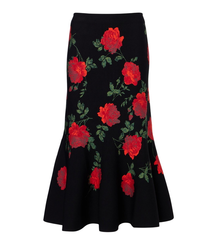Photo: Carolina Herrera Floral jacquard midi skirt