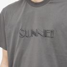 Sunnei Men's Classic Embroidered Logo T-Shirt in Dark Grey