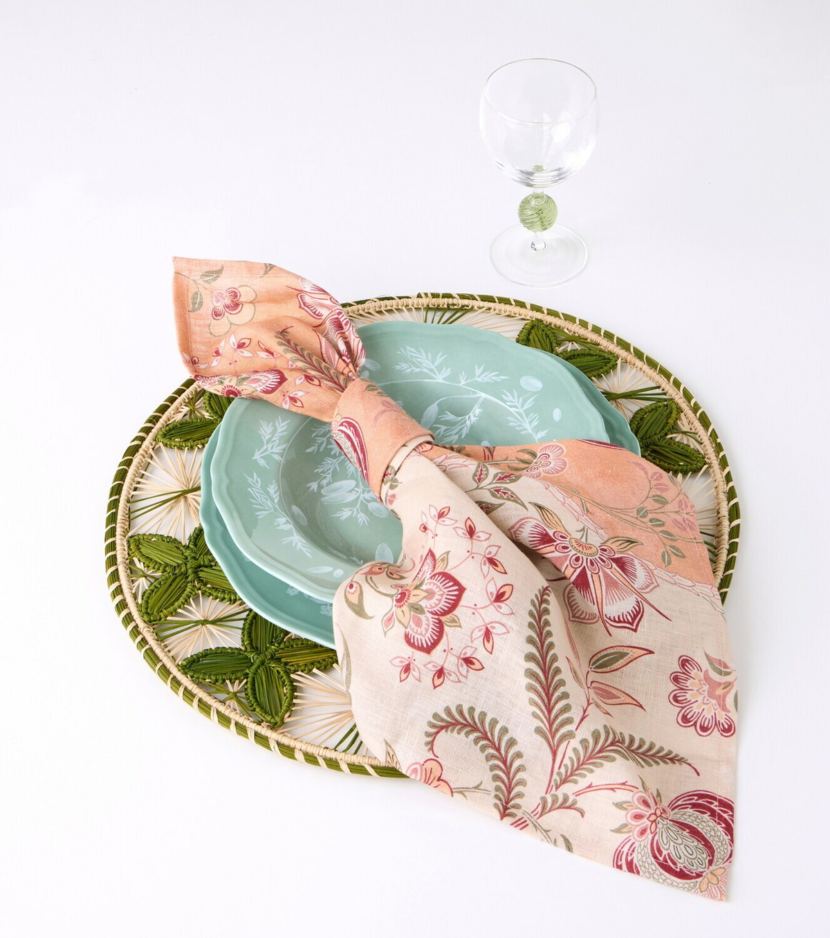 Cabana Asli set of 4 floral linen napkins