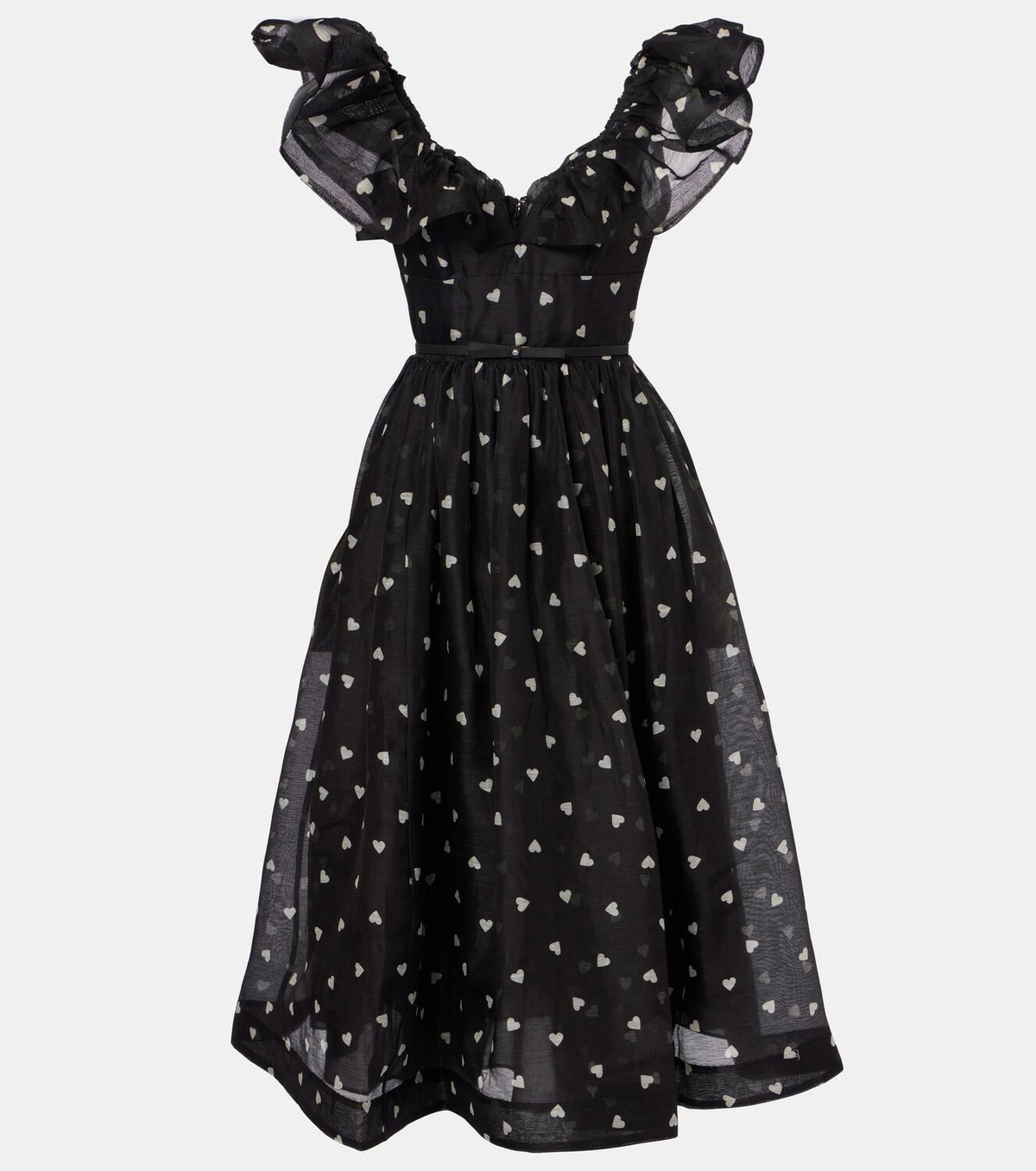 【Zimmermann】Crush polka-dot linen midi dress Crush V Neck Midi Dress Cream/Black Dot Online | Zimmermann