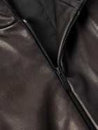 Fear of God - Padded Leather Hooded Bomber Jacket - Black
