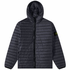 Stone Island Men's Lightweight Hooded Down Jacket in Navy Blue