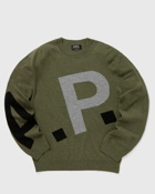 A.P.C. Pull Logo All Over H Green - Mens - Pullovers