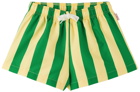 TINYCOTTONS Kids Green & Yellow Swim Shorts